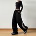 Women's Clothing Autumn And Winter Loose Slimming Sports Pants High Waist Drawstring Design Casual Lengthened Drawstring Wide Leg Sweatpants_ecoleips.com