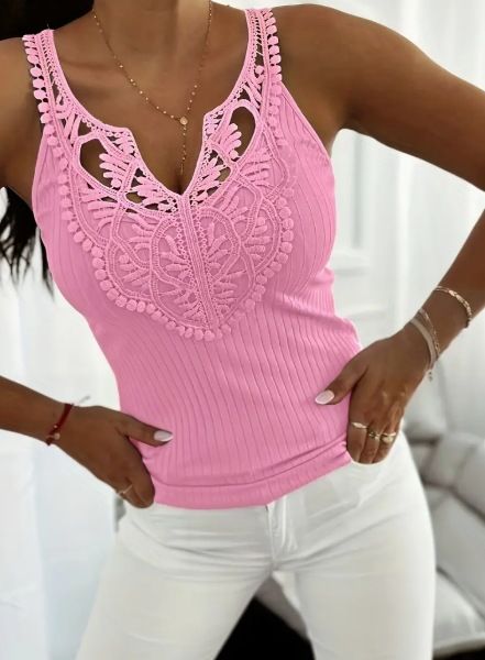 Elastic Lace Vest Women's Fashion Top European And American New Arrivals_ecoleips.com