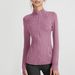 Women's Clothing Yoga Wear Jacket Nude Fitness Wear Stand Collar Long Sleeve Nude Sports Jacket Top_ecoleips.com