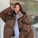 2025 Winter New Cotton-padded Clothes Loose Stand-up Collar Thickened Cotton-padded Clothes, Cotton-padded Jackets Tide Thickened Bread Clothes_ecoleips.com