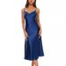 Women's Sleeveless Spaghetti Strap Satin Dress Cowl Neck Midi Elegant Dress for Cocktail Party Beach Party_ecoleips.com