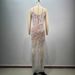 Women's Clothing New Tube Top Fluttering Ostrich Feather Fishbone Pleated Slit White Lace Sexy Evening Dress_ecoleips.com