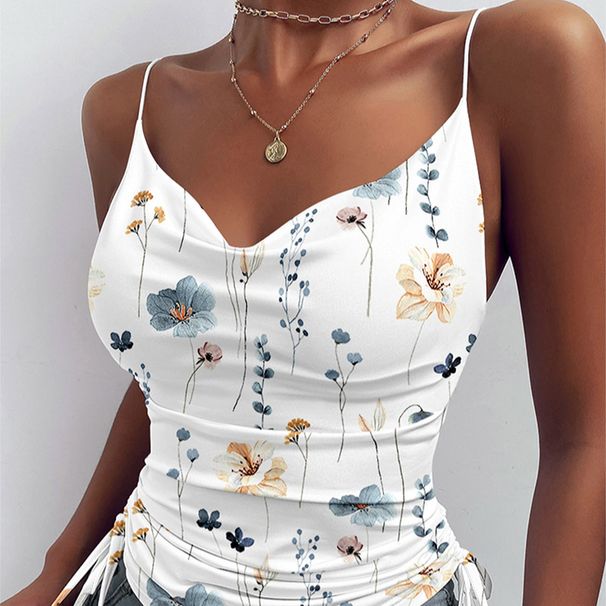 Women's Clothing Lace Stitching Pleated Top_ecoleips.com