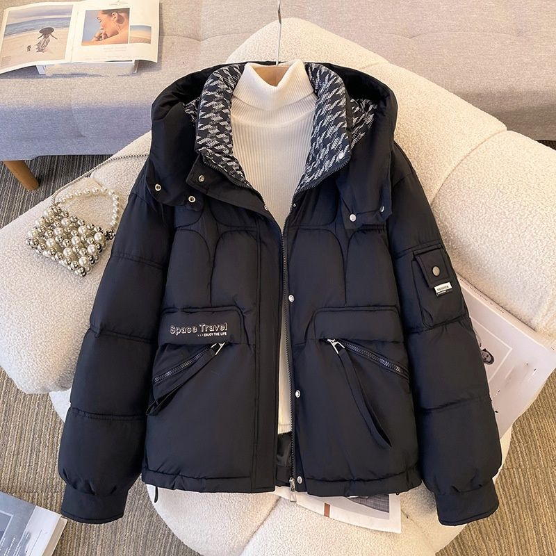 "Trendy Oversized Puffer Jacket – Korean-Style Short Coat With Hood (M-XXL, Warm & Casual)"_ecoleips.com