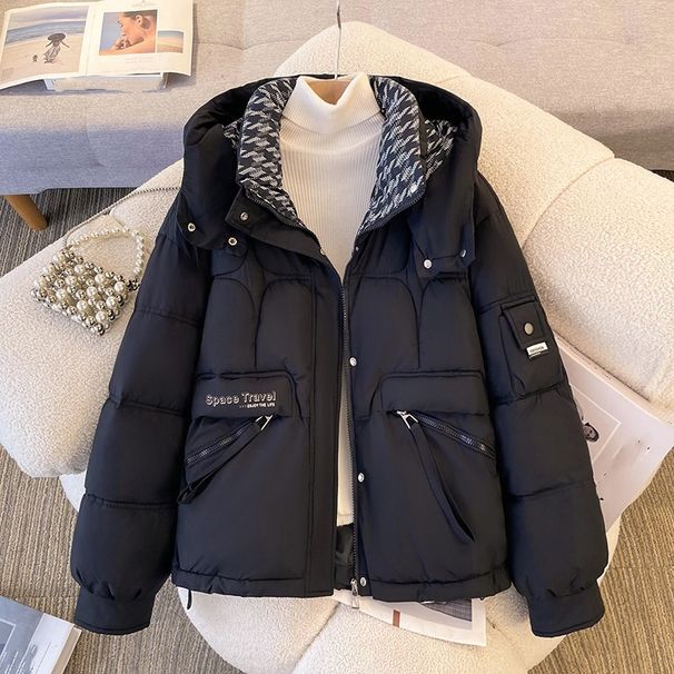 "Trendy Oversized Puffer Jacket – Korean-Style Short Coat With Hood (M-XXL, Warm & Casual)"_ecoleips.com