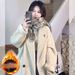 Elegant Double-Faced Wool Coat For Women - Long Loose Fit Trench Coat With Polo Collar, Spring Winter Fashion Outerwear (Beige, Black)_ecoleips.com