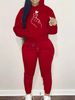 Women's Autumn And Winter Fashion Casual Heart Gesture Print Thick And Plush Warm Hooded Sweatshirt+sports Pants Set-782_ecoleips.com