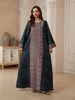 Cross-Border Muslim Women's Printed Robe Dress, Plus Size Long Dress, Elegant And Comfortable, Perfect For Daily Wear_ecoleips.com