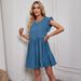 Self-shot 2026 European And American Women's New Solid Color Round-neck Ruffle-sleeve Foreign Trade Spring-summer_ecoleips.com