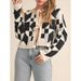 Geometric Patterned Knit Cardigan With Ties For Autumn/Winter Season, Stylish And Fashionable Long-Sleeved Sweater Avail_ecoleips.com