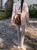ng2510292 Pink High-End Woolen Coat For Women, 2024 Autumn New Korean Style Loose Elegant Warm Long-Sleeve Blazer_ecoleips.com