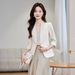 Women's Petite-Friendly Cropped Blazer Casual Suit Jacket 3/4 Sleeve Soft Polyester Viscose Blend Office-To-Weekend Spring Summer_ecoleips.com