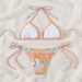 Women’s Clothing New Printed Sexy Lace Up Bikini Swimsuit Female Beach Bikini Hot Spring Swimsuit_ecoleips.com