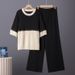 K Small Niche Design, Fashionable And Stylish Color Blocking Splicing Set, Fashionable Knitted Suit With Stylish And Stylish Style_ecoleips.com