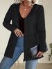 Aria Basics 2025 Women's Autumn Winter Solid Color Wave Stitching Casual Loose Hooded Jacket_ecoleips.com
