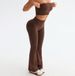 Women's Clothing Chest Wrap Vest Flared Pants Two Piece High Waist Abdomen Wide Leg Pants Leisure Sports Yoga Suit_ecoleips.com