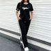 Leopard Print Fashion Set Crew Neck Short Sleeve Drawstring Pants Women's Clothing European American Style Summer New 2026_ecoleips.com