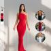 Women's Clothing Temperament Elegant Solid Color Lace Long Skirt Pleated Sexy Backless Sling Hip Wrapped Long Solid Color_ecoleips.com