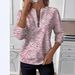 2025 European American Cross-border Independent Site Autumn And Winter New Women's Long-sleeve Printed V-neck_ecoleips.com