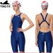 Yingfa Women's Professional Competition One Piece Swimsuit Shark Skin Waterproof Fabric Low Water Resistance Full Body Swimwear_ecoleips.com