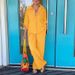 Women's Spring And Summer Cotton And Linen Mid-Sleeve Lapel Solid Color Shirt Wide-Leg Pants Two-Piece Set_ecoleips.com