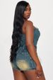 Women's One-Shoulder Denim Jumpsuit – High-Waisted Stretchy Washed Jeans Romper With Slimming Fit (Dark Blue, S-2XL)_ecoleips.com