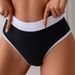 Women's Fashionable Sexy Black White High Elastic Wide Strap Bikini Two Piece Swimsuit Overseas Warehouse_ecoleips.com