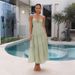 New 2026 European And American Women's Fashion Cross-border Dress: Patchwork, Long Strap, Backless, Tie-waist, Large_ecoleips.com