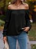 Verve 2025 Women's Fashion Autumn Winter New Off-Shoulder Knot Long Sleeve Shirt_ecoleips.com
