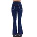 Women's Clothing Autumn New Fashion Contrast Patchwork High Waist Tight Hip Flared Women's Denim Trousers_ecoleips.com