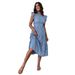 New Product On : 2026 Summer Vintage Women's Mid-Length Dress, European And American Style High-Waisted Round-Neck_ecoleips.com