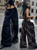 Trendy American Patchwork Leopard Print High-Waisted Wide Leg Casual Pants for Women Jazz Dance Street Style_ecoleips.com