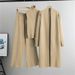 New Lazy Temperament Knitted Suit Sleeveless Vest Sweater Cardigan Pants Three Piece Set_ecoleips.com