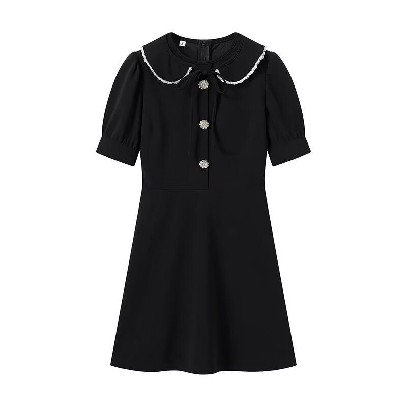 Women's Removable Baby Collar Dress - Sweet & Elegant Spring Dress (European & American Style)_ecoleips.com