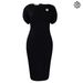 Women's Clothing New Short Sleeved Round Neck Fashionable Temperament Elegant Hip Wrapped Large Size Dress_ecoleips.com