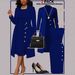 Women's Clothing Long Blazer Set Sleeveless Two Piece Solid Color Dress For Autumn Winter_ecoleips.com