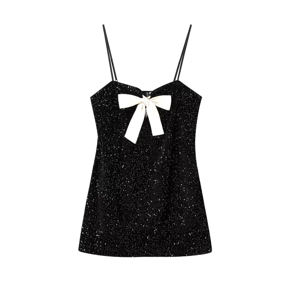 Elegant New Women's Fashion Sexy Sequin Bowknot Strap Short Dress_ecoleips.com