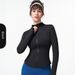 Women's Clothing Stand Collar Yoga Jacket Women's Yoga Clothing Tops High End Running Fitness Clothing Tight Sports Jacket_ecoleips.com
