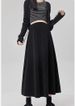 Maternity A-Line Maxi Skirt – Winter Pregnancy Outfit (Black/Khaki/Charcoal, Polyester-Spandex Blend, Plus Size Friendly, No Maternity Band)_ecoleips.com