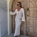 Women's Clothing Sexy Backless Knitted Long Skirt V-Neck Elegant Beachwear Spring Summer_ecoleips.com