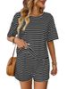 European And American Style Women's Knitted Striped Fashion Casual Shorts Sports Suit Summer New Arrivals Cross Border Clothing for Women_ecoleips.com
