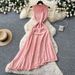 Women's French Style Light Luxury Sleeveless Knitted Long Dress Irregular Slimming Elegant a Line Skirt for Summer Retro Commuting_ecoleips.com