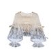 Women's Lace Trimmed Belted Cardigan Sweet Style Korean Thin Sun Protection Lantern Sleeve See through Summer Top for Commuting_ecoleips.com
