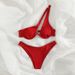 Verve 2025 Solid Color Sexy Triangle Women's Two-Piece Swimsuit Single Shoulder Beach Bikini_ecoleips.com