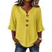 Women's V Neck Button Front Short Sleeve Top – Casual Summer Blouse 2026_ecoleips.com