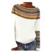 Sweater With Round Neck, Colorful Design, Loose Fit, And Fashionable Pullover Knitwear_ecoleips.com