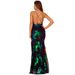 Women's Fashion Iridescent Sequin New Sexy Nightclub High-Slit Strap Dress_ecoleips.com