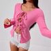 Voya Women's Hot Girl Pure Want To Hang Neck T-shirt Autumn And Winter New Style One Shoulder Off Shoulder Solid Color Interior Top_ecoleips.com