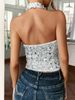 Elegant Halter Neck Sequin Camisole – Glamorous Women's Sleeveless Top (Black/Silver/White/Blue/Pink/Navy/Burgundy/Champagne, S-XL)_ecoleips.com