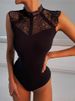 Women's Sleeveless Knitted Lace Bodysuit European American Style Base Layer Fashion Outerwear with Slit Design for Summer Spring/Autumn_ecoleips.com